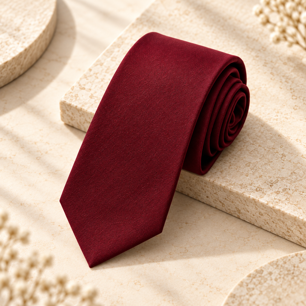 The Burgundy Essential Tie
